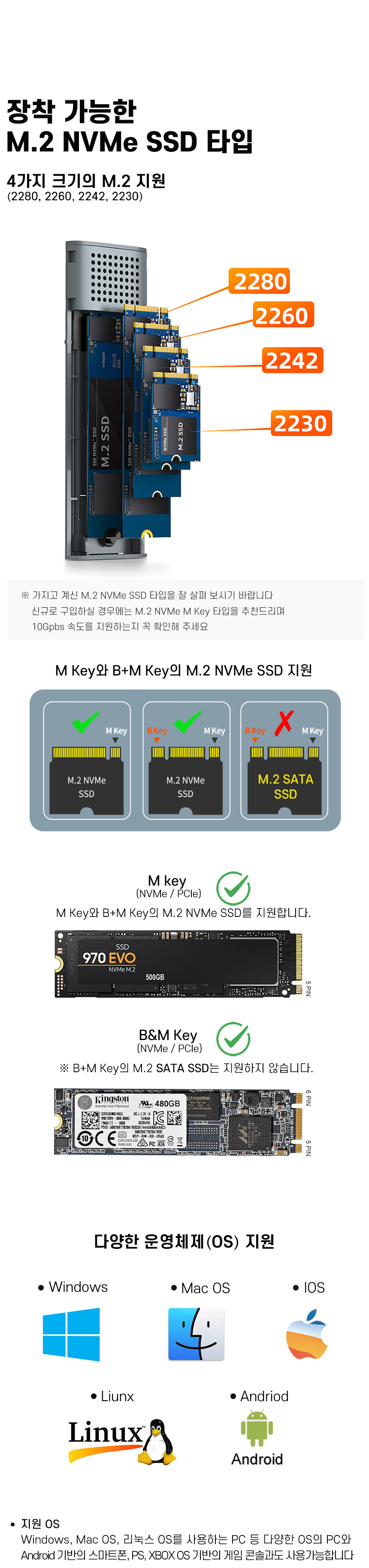 ssd케이스 10Gbps 인클로저 BP-ME001 베스프로드